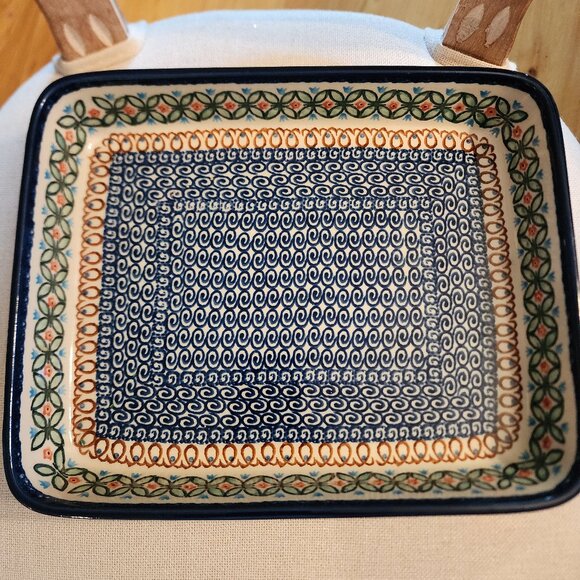 UNIKAT 935 POLISH POTTERY TRAY 11X9 - Picture 1 of 6